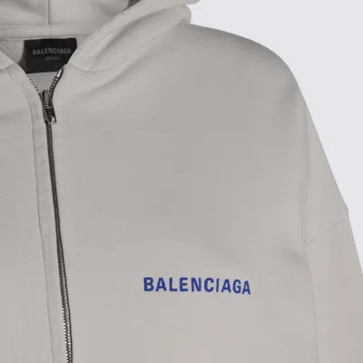 Balenciaga Dirty White Cotton Sweatshirt In Gray
