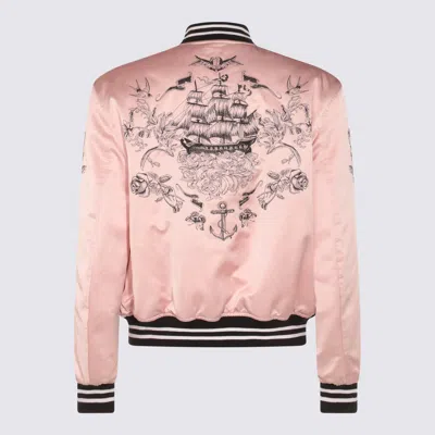 Alexander Mcqueen Casual Jacket With Embroidered Graphic Print In Pink