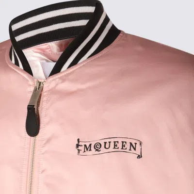 Alexander Mcqueen Casual Jacket With Embroidered Graphic Print In Pink