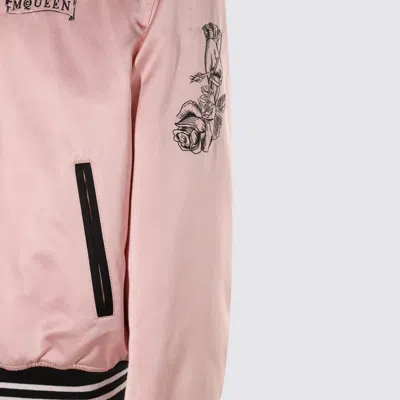 Alexander Mcqueen Casual Jacket With Embroidered Graphic Print In Pink