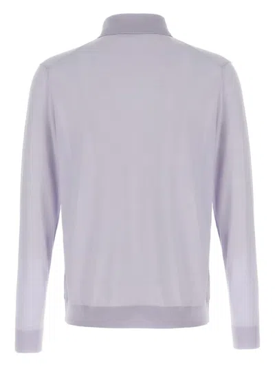 Kiton Ribbed Cuffs And Hem Polo Shirt In Gray