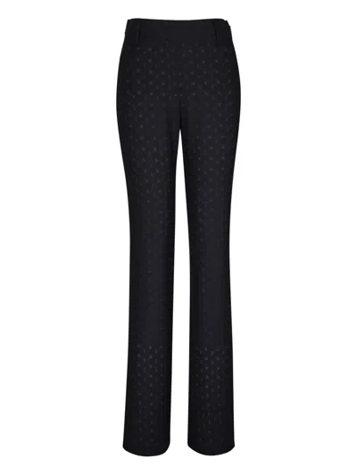 Missoni Flared-leg Fine-knit Trousers In Black