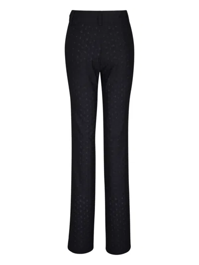 Missoni Flared-leg Fine-knit Trousers In Black