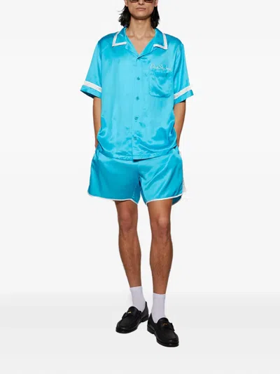 Blue Sky Inn Satin-finish Shorts In Blue