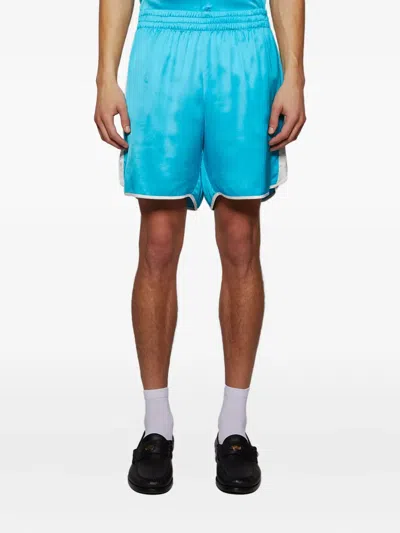 Blue Sky Inn Satin-finish Shorts In Blue