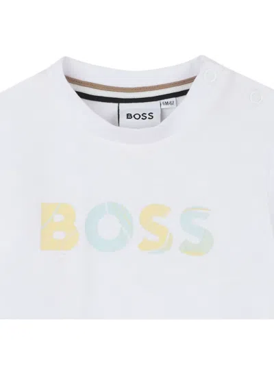 Bosswear Logo Print Long-sleeve Top In White