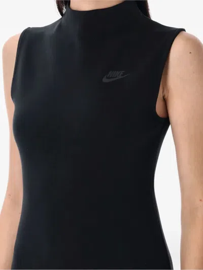 Nike Logo-print Sleeveless Maxi Dress In Black