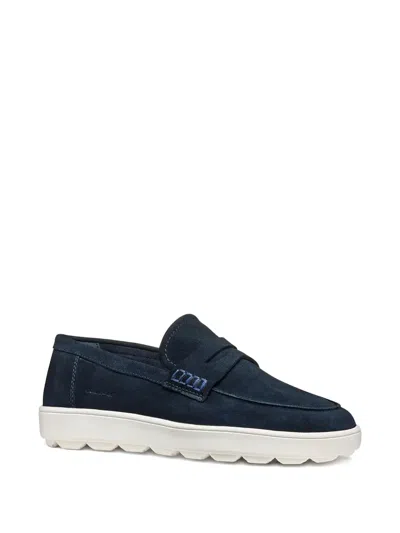 Geox Spherica™ Ecub-1 Penny Suede Loafers In Blue
