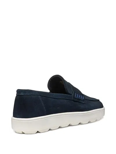 Geox Spherica™ Ecub-1 Penny Suede Loafers In Blue