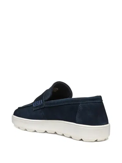 Geox Spherica™ Ecub-1 Penny Suede Loafers In Blue