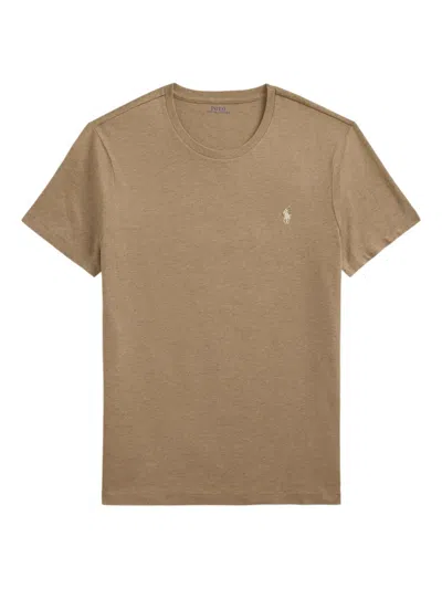Polo Ralph Lauren T-shirt Mit Logo-stickerei In Brown
