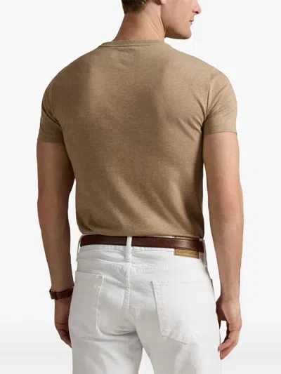Polo Ralph Lauren T-shirt Mit Logo-stickerei In Brown