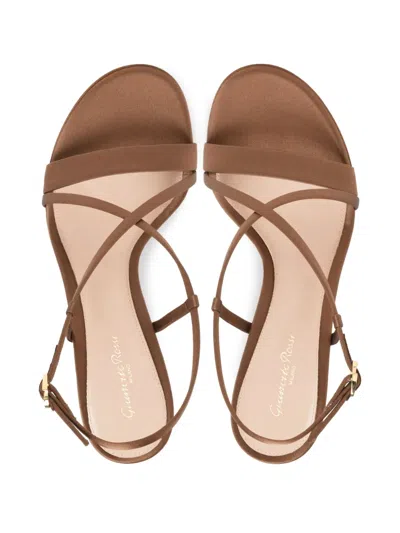Gianvito Rossi Slingback Cross-strap Sandals In Brown