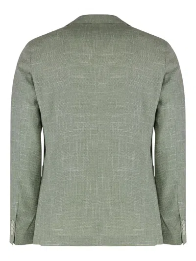 Hugo Boss Boss Single-breasted Two-button Jacket In Green