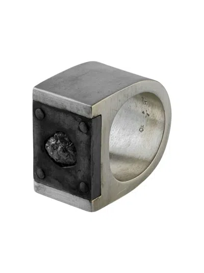 Parts Of Four Plate Single Ring In Silver
