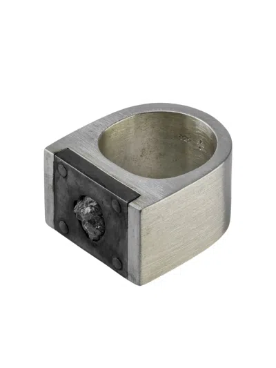 Parts Of Four Plate Single Ring In Silver