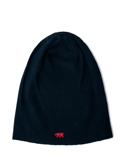 Greg Ross Logo-motif Ribbed Beanie In Blue