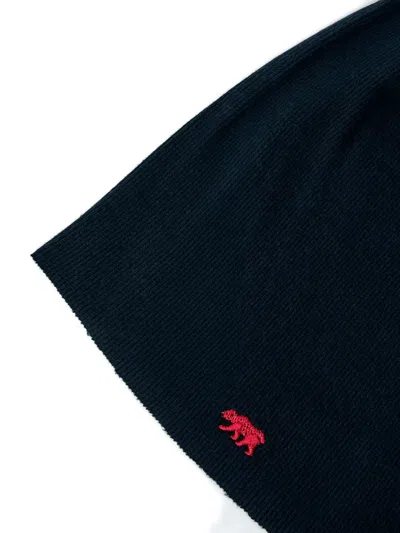 Greg Ross Logo-motif Ribbed Beanie In Blue