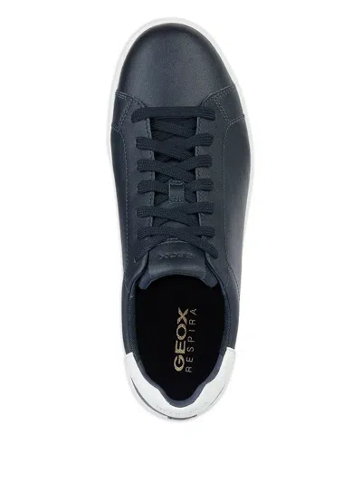 Geox Spherica™ Ecub-1 Leather Lace-up Sneakers In Black
