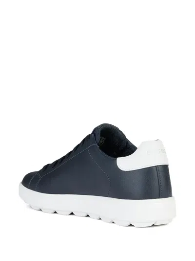 Geox Spherica™ Ecub-1 Leather Lace-up Sneakers In Black