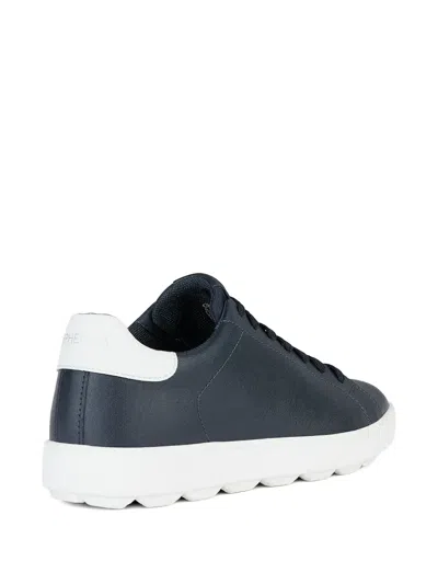Geox Spherica™ Ecub-1 Leather Lace-up Sneakers In Black