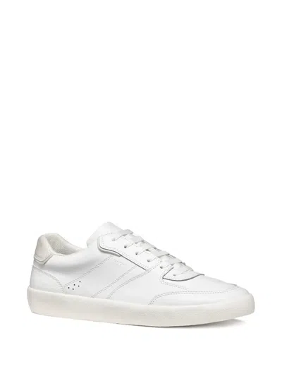 Geox Affile Leather Sneakers In White