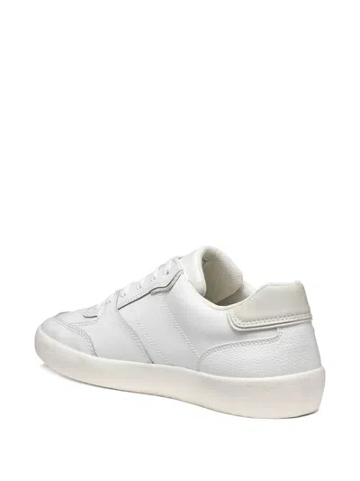 Geox Affile Leather Sneakers In White