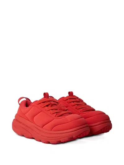 Hoka Bondi Quilted Lace-up Sneakers In Red