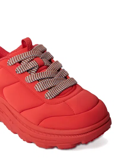 Hoka Bondi Quilted Lace-up Sneakers In Red