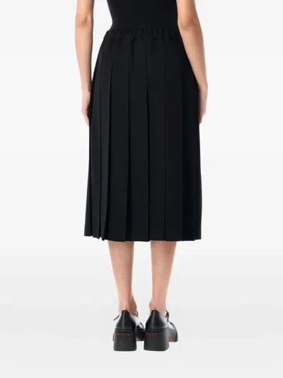Comme Des Garcons Girl Pleated Midi Skirt In Black