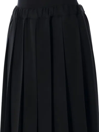 Comme Des Garcons Girl Pleated Midi Skirt In Black