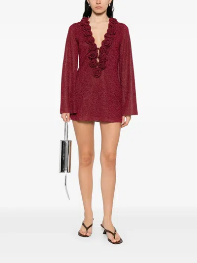 Oseree Lumière Rose Mini Dress In Red