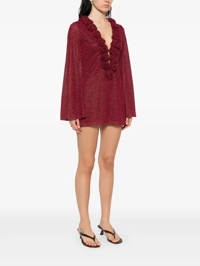 Oseree Lumière Rose Mini Dress In Red