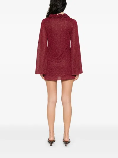 Oseree Lumière Rose Mini Dress In Red