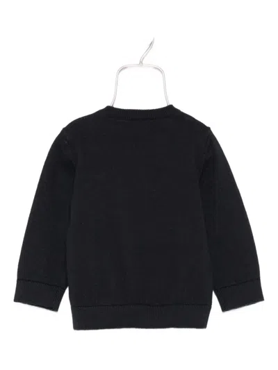 Emporio Armani Eagle-logo Button-detail Sweater In Black