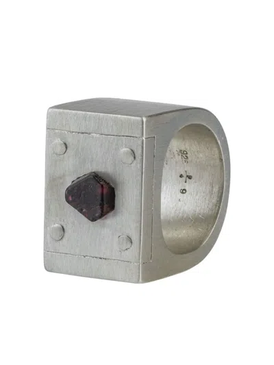 Parts Of Four Plate Single Spinel Ring In Silver