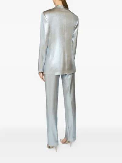 Genny Metallic Single-breasted Blazer In Neutral