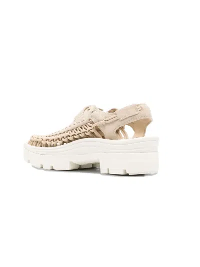 Keen Footwear Uneek Woven Platform Sandals In Gold