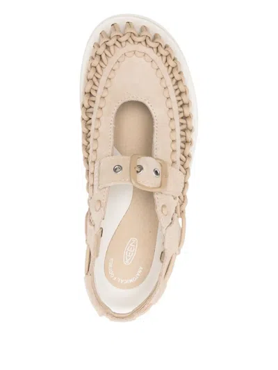 Keen Footwear Uneek Woven Platform Sandals In Gold