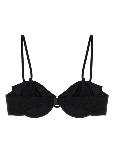 Mc2 Saint Barth Salina Lurex Underwire Bikini Top In Black