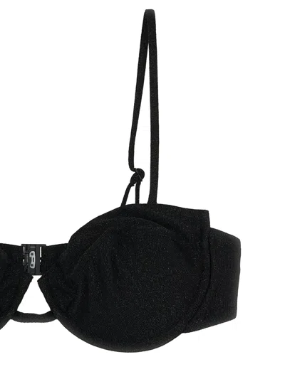 Mc2 Saint Barth Salina Lurex Underwire Bikini Top In Black