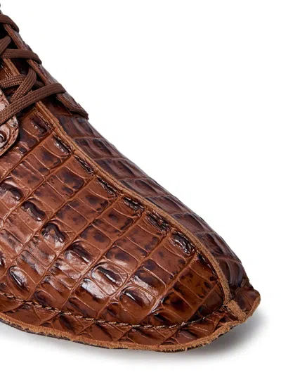 Martine Rose X Clarks Croc-embossed Derby Shoes In Brown