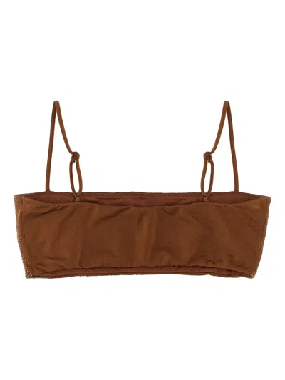 Mc2 Saint Barth 'athena' Bikini Top In Brown
