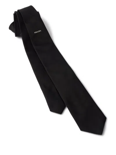 Prada Silk Tie In Black