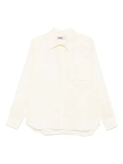 Pnk Open-back Linen Shirt