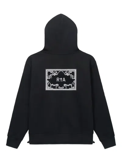Rta Jordan Stamp-logo Hoodie In Black