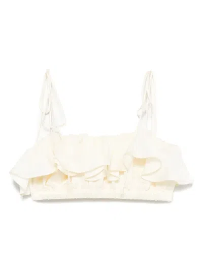 Pnk Ruffled-trim Linen Top