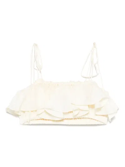 Pnk Ruffled-trim Linen Top