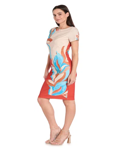 R & M Richards Women's Colorblocked Placement-print Sheath Dress In Multi