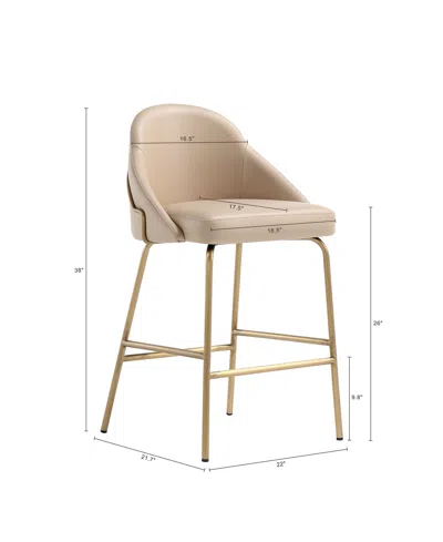 Manhattan Comfort Gracie 38" Leatherette Upholstered Counter Stool In Neutral